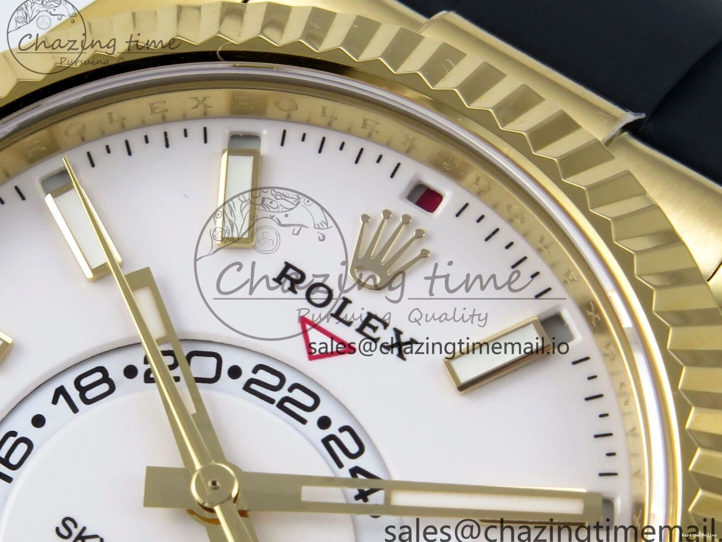 0701 Trendy Sky-Dweller 336238 YG ZF 1:1 Best Edition White Dial on Oysterflex Strap A23J (Gain Weight) 904
